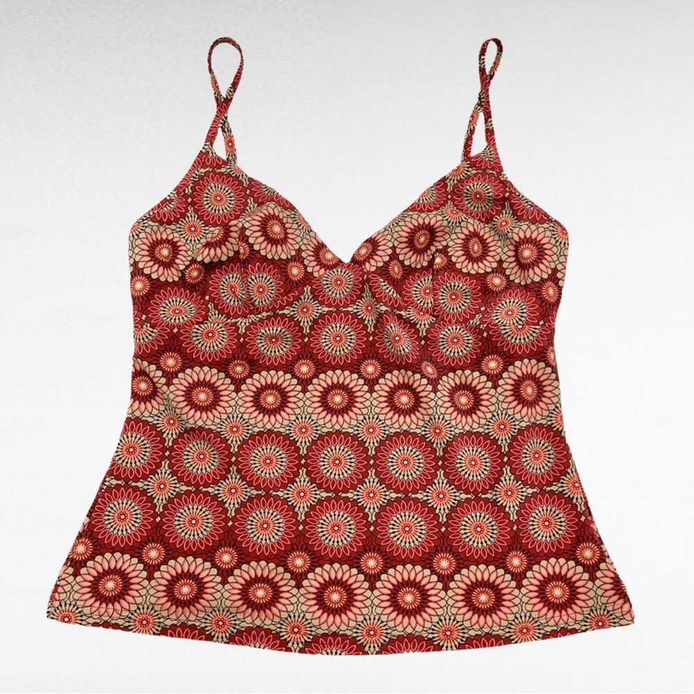 Victoria’s Secret | Maroon Multicolored Boho Mandala Print Swim Tankini Top